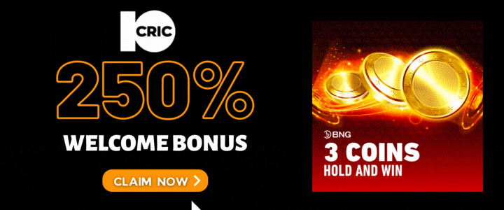 10CRIC 250% Deposit Bonus- 3 Coins Hold and Win