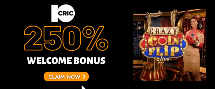 10CRIC 250% Deposit Bonus- Crazy Coin Flip