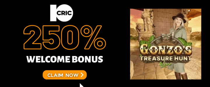 10CRIC 250% Deposit Bonus- Gonzo's Treasure Hunt