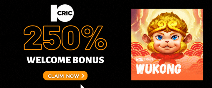 10CRIC 250% Deposit Bonus- Wukong Hold And Win